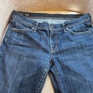 Citizens Of Humanity Low Rise Straight Leg Jeans in Dark Blue Denim